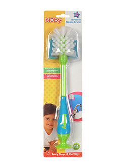 Bottle & Nipple Brush by Nuby in green, purple and yellow