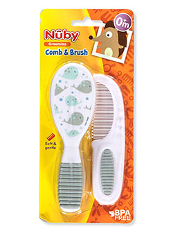 Baby Comb & Brush Set by Nuby in Gray