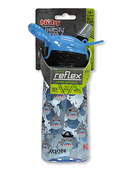 Shark Pirate Flip-It Reflex No-Spill Water Bottle by Nuby in Blue/multi