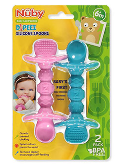 Baby 2-Pack Dipeez Silicone Spoons by Nuby in Pink - Dishes & Utensils