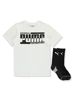 Original Sportswear T-Shirt and Socks 2-Piece Set by Puma in Puma black, Boys Fashion