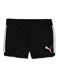 Girls' French Terry Shorts by Puma in black and white