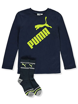 Boys' T-Shirt and Socks Set by Puma in Navy