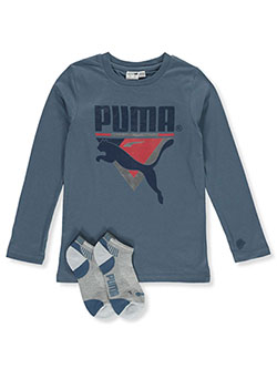 Boys' T-Shirt and Socks Set by Puma in Teal
