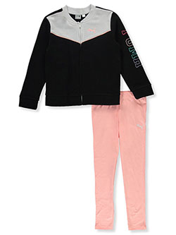 Girls' 2-Piece Leggings Set Outfit by Puma in Black