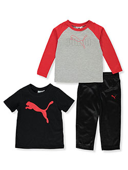Boy's 3-Piece Mix-And-Match Joggers Set Outfit by Puma in Charcoal gray