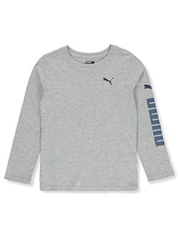 Boys' Pounce L/S T-Shirt by Puma in Charcoal gray