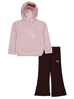 Girls' Fleece Hoodie and Flare Pants Set