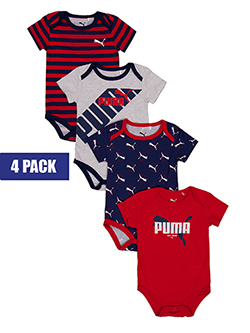 Boys' Puma Short-Sleeve Bodysuits 4-Pack Set
