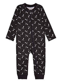 Puma Baby Boys' Logo Print Long-Sleeve Romper