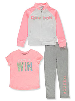 Girls' Logo 3-Piece Leggings Set Outfit by Reebok in Light coral