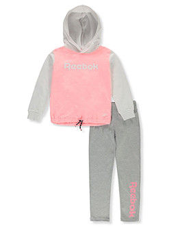 Girls' 2-Piece Leggings Set Outfit by Reebok in White/coral