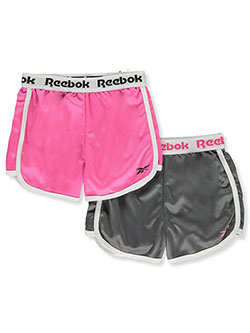 Girls' 2-Pack Dolphin Hem Shorts by Reebok in Hot pink, Girls Fashion