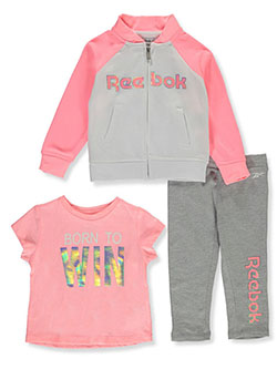 Performance 3-Piece Leggings Set Outfit by Reebok in Light coral