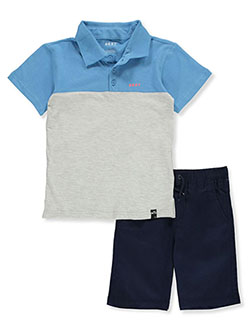 Color Block 2-Piece Shorts Set Outfit by DKNY in black and griffin, Infants
