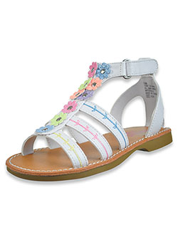 Girls' Glitter Flower Gladiator Sandals by Rachel in White