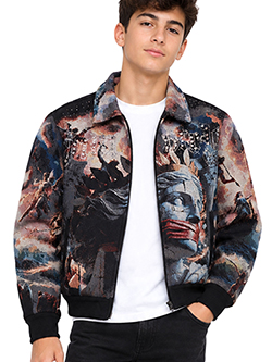 Boys' Rebel Minds Graphic Collage Bomber Jacket