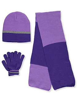 Colorblock 3-Piece Winter Accessories Set by Minus 5 in Purple