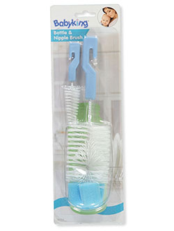 Baby King Bottle & Nipple Brushes by Regent Baby in blue, pink and yellow