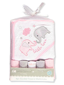 Baby Girls' 6-Piece Bath Set by Petite L'amour in Pink/white - $12.00