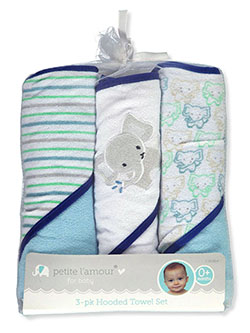 Baby Boys' 3-Pack Hooded Towels by Petite L'amour in Multi - $16.00