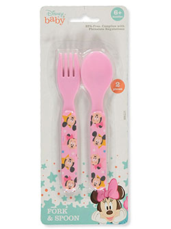 Fork & Spoon Set by Disney in Pink