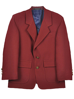 Husky Single-Breasted Unisex School Blazer by Rifle in burgundy, navy and red