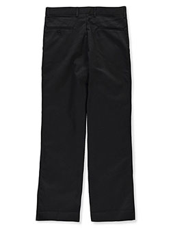 Boys No-Wrinkle Pleated Pants by Rifle in black and khaki