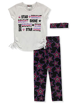GirlSquad 2-Piece Inspire Leggings Set Outfit With Headband by GirlsSquad in White