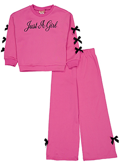 Duchess Girls' Glitter Script Sweatshirt and Sweatpants Set