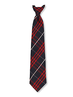 Adjustable Banded Necktie with Clip in black, black/red, red/white/navy and more