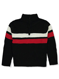 Boys' Zip Neck Sweater by Sezzit in Black