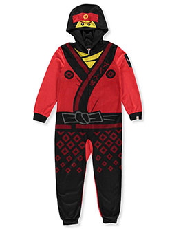 Lego Ninjago Boys'1-Piece Hooded Pajamas by Ninjago in Red/black