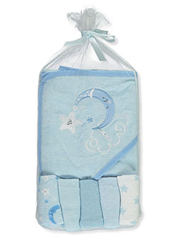 Hooded Towel & 5-Pack Washcloths Set by Sweet & Soft in Multi