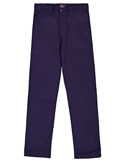 Girls' Classic Flat-Front Cotton Pants