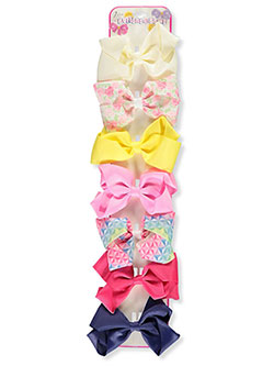 Printed Grosgrain Ribbon 7-Pack Hair Clips by Buttons & Bows in Multi