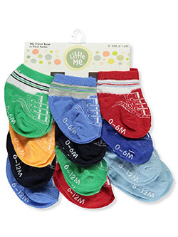 Baby Boys' Sports Shoe 12-Pack Socks by Little Me in Green/multi
