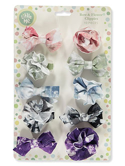 10-Pack Bow & Flower Clippies by Little Me in Multi
