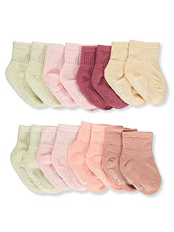 Baby Girls' 8-Pack Grippy Crew Socks by Little Me in Multi