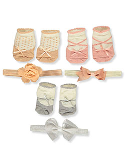 Booties 6-Piece Booties & Headwraps Set by Little Me in Pink/multi