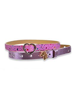 Girls' 2-Pack Skinny Belts by Illuminate in Pink