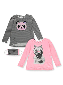 Girls' Panda 2-Pack Tops with Mask by Freestyle in Multi
