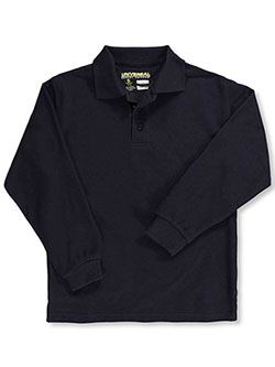 Unisex L/S Pique Polo by Universal in black, blue, yellow and more
