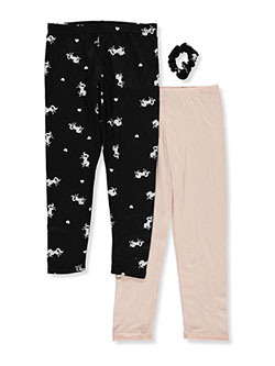 Girls' 2-Pack Leggings With Scrunchie by One Step Up in Multi