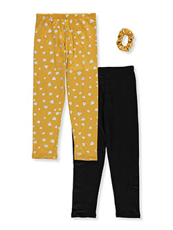 Girls' 2-Pack Leggings With Scrunchie by One Step Up in Multi - $6.99