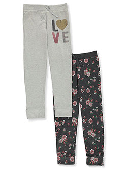 Girls' Floral Love 2-Pack Joggers by One Step Up in Multi