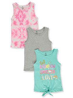 Girls' 3-Pack Tank Tops by Colette Lilly in Gray multi, Girls Fashion