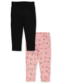 Girls' 2-Pack Leggings by Colette Lilly in Pink/black