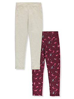 Girls' 2-Pack Leggings by Colette Lilly in Wine/multi - $15.99