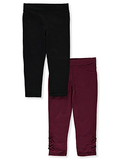 Girls' 2-Pack Leggings by Colette Lilly in Wine/multi - $24.00
